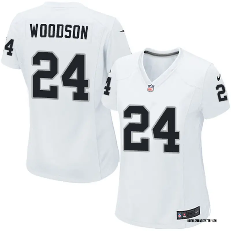 كوفي بون Nike Oakland Raiders #24 Charles Woodson White Game Womens Jersey العارم