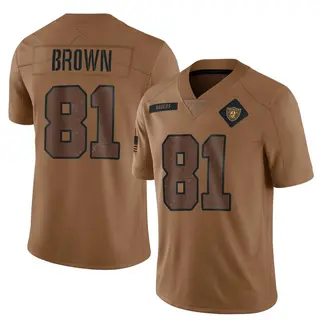 Limited Youth Tim Brown Las Vegas Raiders Nike 2023 Salute To Service Jersey - Brown