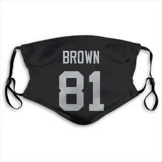 Tim Brown Las Vegas Raiders Washabl & Reusable Face Mask - Black